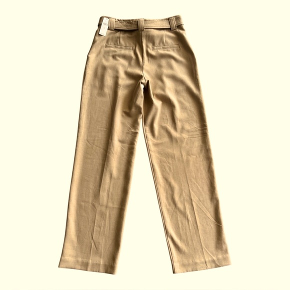 NWT Anthropologie Maeve Tailor Wide Leg Soft Trouser Pants Honey Camel Belt 8 M - Picture 7 of 10